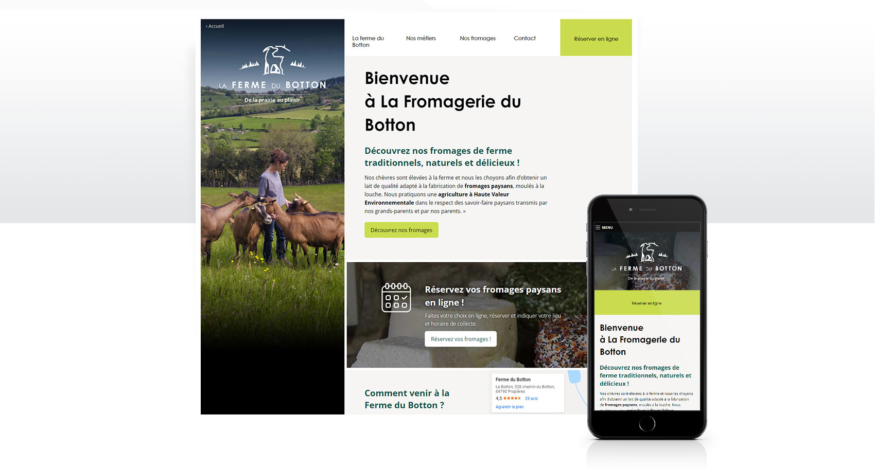 UX Design et Webdesign "Ferme du Botton"